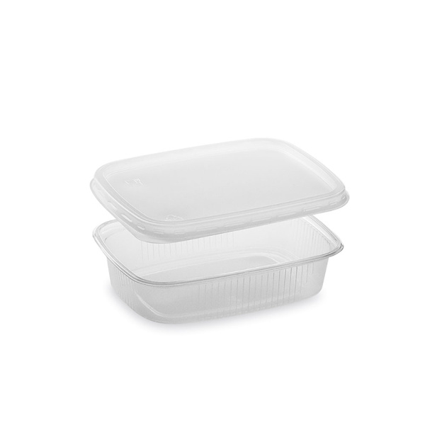 Rechteckbecher Feinkostbecher 125 ml mit Deckel Becher Gastro aus PP (500 Stk.)